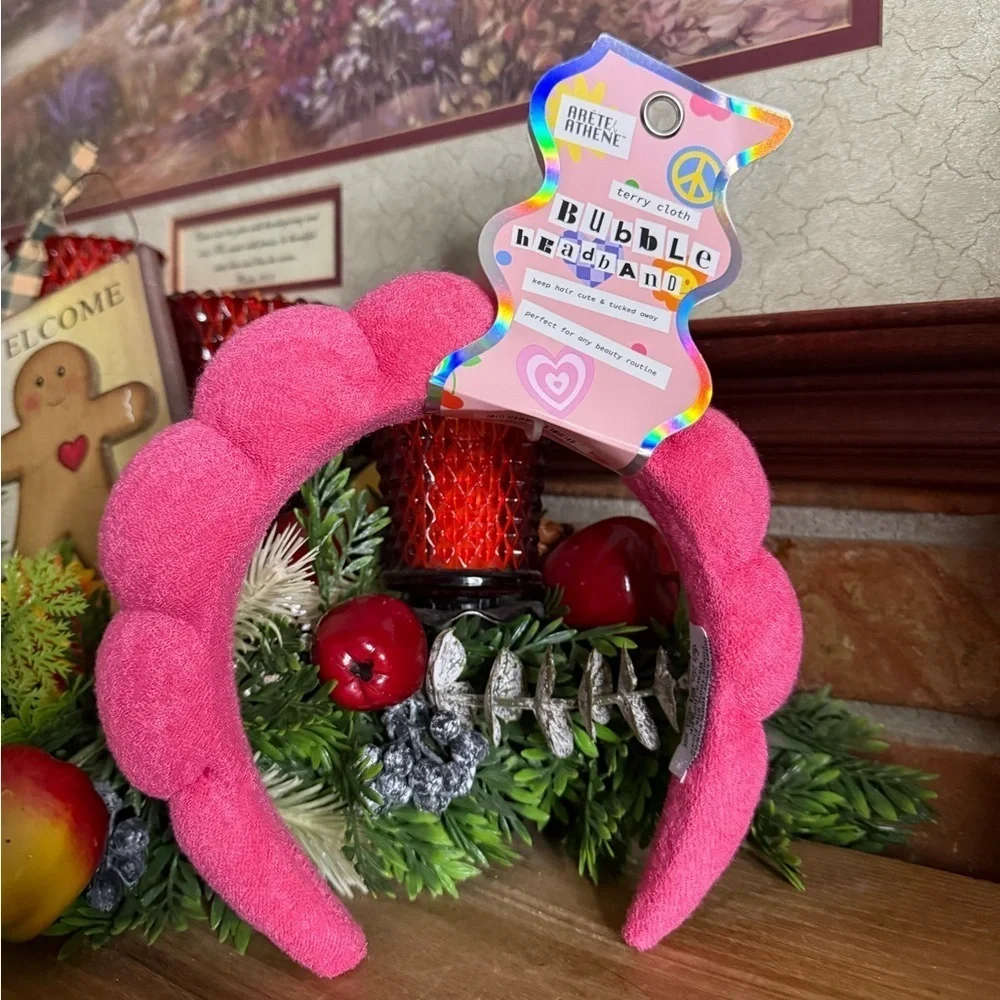 Spa Terry Cloth Bubble Pink Headband NWT